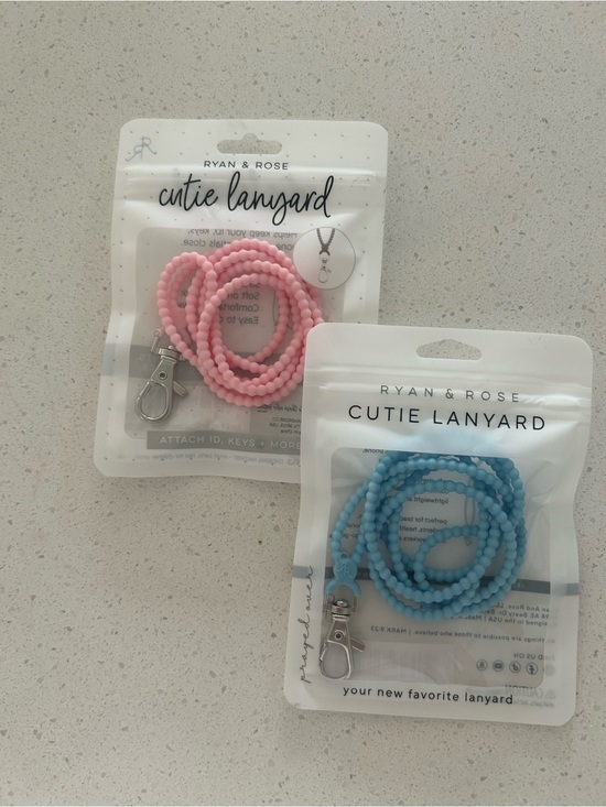 Ryan And Rose Accessories - Ryan & Rose Cutie Lanyard - Pink & Blue Beaded Key Holder